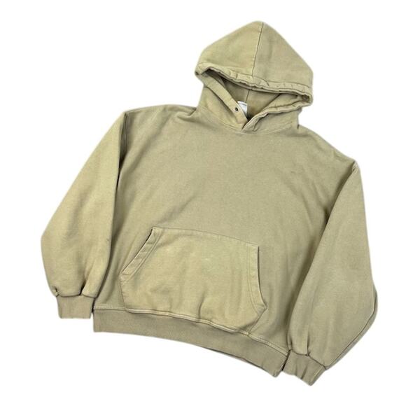 FMJ Sweatshirt Mens Large Green Long Sleeve Pullover Hooded Running Streetwear - Picture 1 of 11